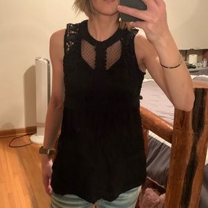 Women’s black lace dressy tank top